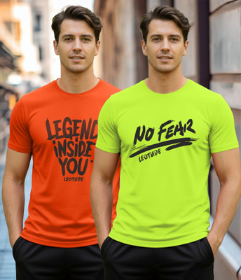 Leotude Graphic Print Men Round Neck Multicolor T-Shirt