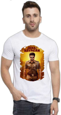 TeeGalary Printed Men Round Neck White T-Shirt