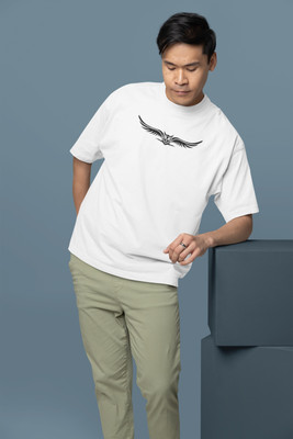 HouseOfCommon Printed Men Round Neck White T-Shirt