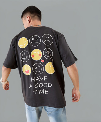 Diversify Printed Men Round Neck Black T-Shirt