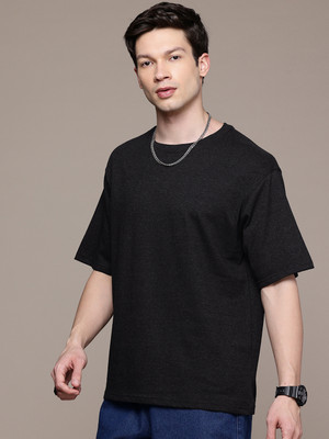 METRONAUT Solid Men Round Neck Grey T-Shirt