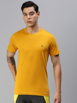 ONN Solid Men Round Neck Yellow T-Shirt