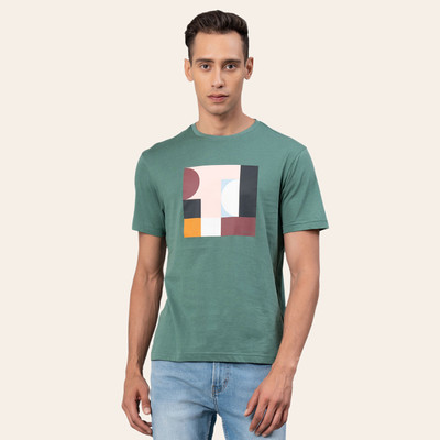 RED TAPE Graphic Print Men Round Neck Green T-Shirt