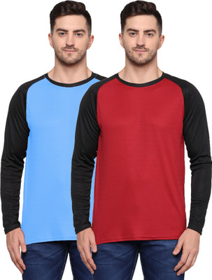 TQH Solid Men Round Neck Multicolor T-Shirt