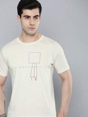 ether Printed Men Round Neck White T-Shirt