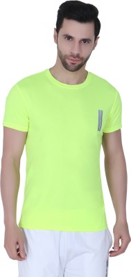SINCE AGES Solid Men Round Neck Light Green T-Shirt