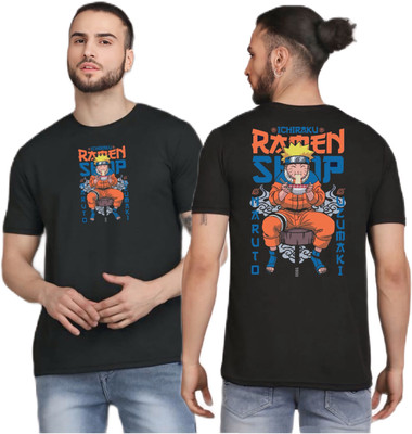 Swastik Graphic Print Men Round Neck Black T-Shirt