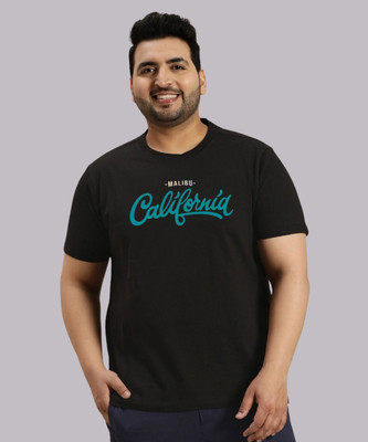 KIXO PLUS Printed Men Round Neck Black T-Shirt