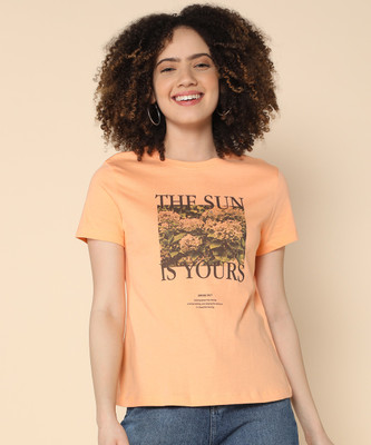 KILLER Printed Women Round Neck Multicolor T-Shirt