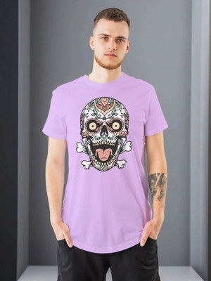 Moda Rapido Printed Men Round Neck Purple T-Shirt