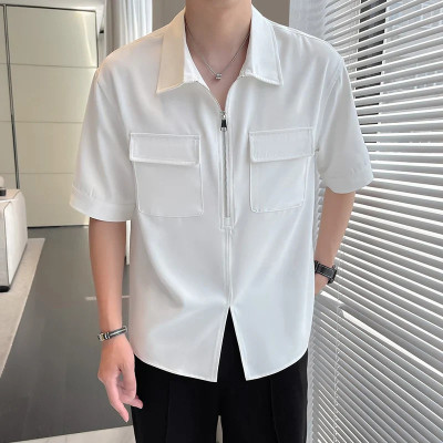 Leriya Fashion Solid Men Polo Neck White T-Shirt