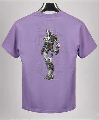 BROP Graphic Print Men Round Neck Purple T-Shirt