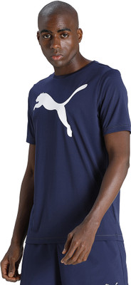 PUMA Printed Men Round Neck Blue T-Shirt