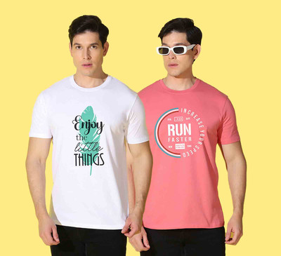 WOOSTRO Graphic Print Men Round Neck Multicolor T-Shirt