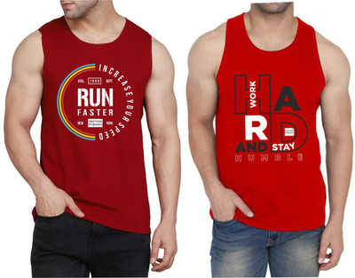 WOOSTRO Graphic Print Men Scoop Neck Maroon, Red T-Shirt