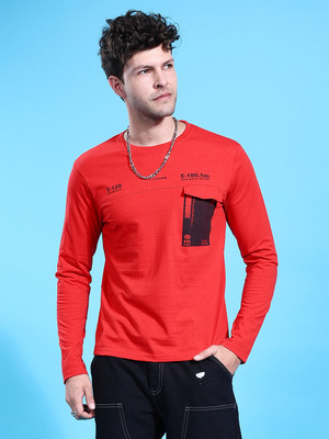 The Indian Garage Co. Solid Men Round Neck Red T-Shirt