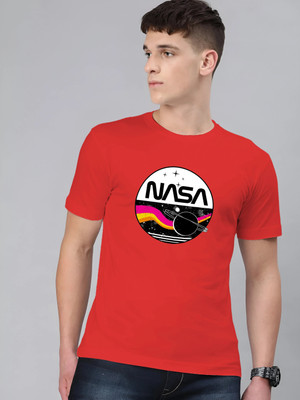 JP Creation Printed, Typography Men Round Neck Red T-Shirt