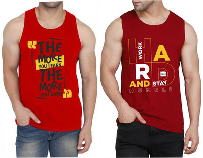 Restore Graphic Print Men Scoop Neck Red, Maroon, Multicolor T-Shirt