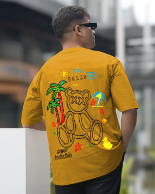 LGGARMENTS Graphic Print Men Round Neck Yellow T-Shirt