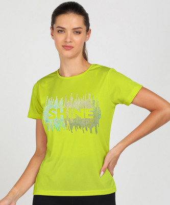 SHASHVI Typography Women Round Neck Light Green T-Shirt