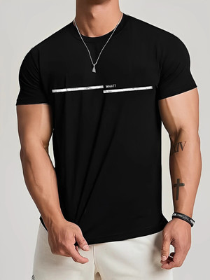 Arfila Solid Men Round Neck Black T-Shirt