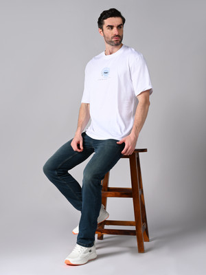 KILLER Solid Men Crew Neck White T-Shirt