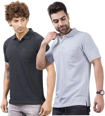 m2hit Solid Men Round Neck Grey T-Shirt