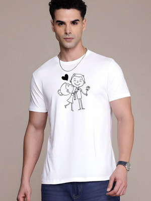 SZN Graphic Print Men Round Neck White T-Shirt
