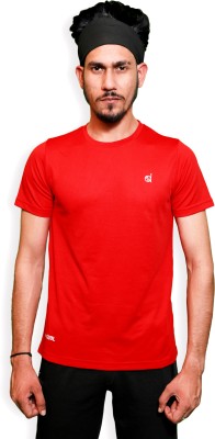 DESIGN EVERMORE Solid, Printed Men Round Neck Red T-Shirt