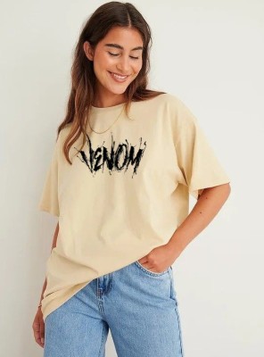 LEGASUS Printed, Typography Women Round Neck White T-Shirt