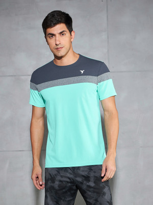 TECHNOSPORT Colorblock Men Round Neck Multicolor T-Shirt