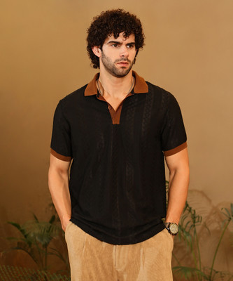 CAMPUS SUTRA Solid Men Polo Neck Multicolor T-Shirt
