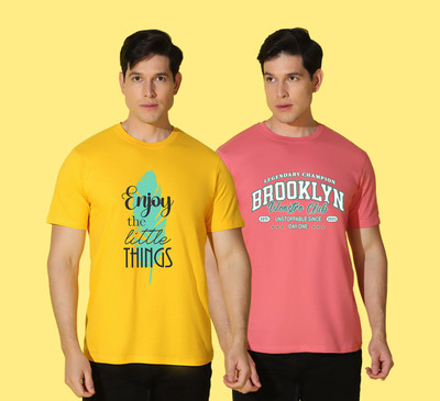 WOOSTRO Graphic Print Men Round Neck Multicolor T-Shirt