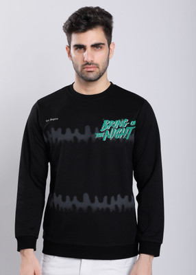 HIGHTRIBE Printed Men Round Neck Black T-Shirt