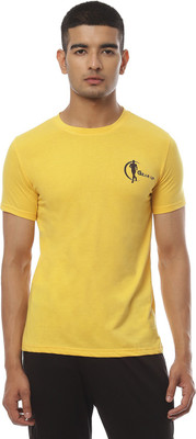 Gear Up Sports Solid Men Round Neck Yellow T-Shirt