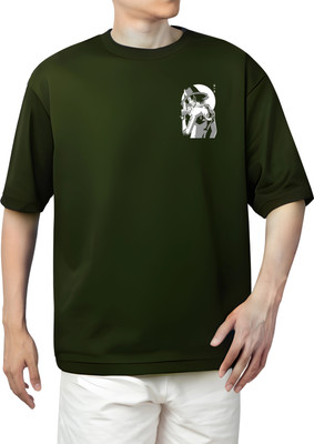 R Denterprises Solid Men Round Neck Green T-Shirt