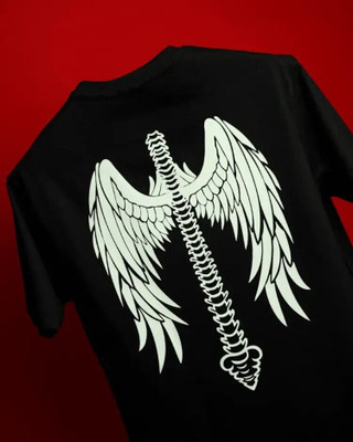 ShahaClothing Printed Men Round Neck Black T-Shirt