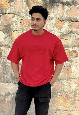 SPIRIT ARC Solid Men Round Neck Black, Red, Beige, White, Pink, Light Green, Dark Green T-Shirt