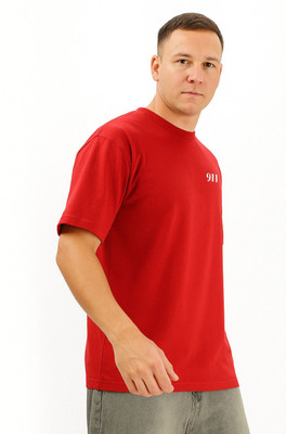 DeRaDA Solid Men Round Neck Red T-Shirt