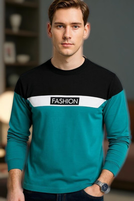 Autna Printed Men Round Neck Green T-Shirt