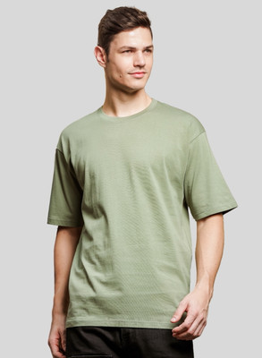 ADRO Solid Men Round Neck Green T-Shirt
