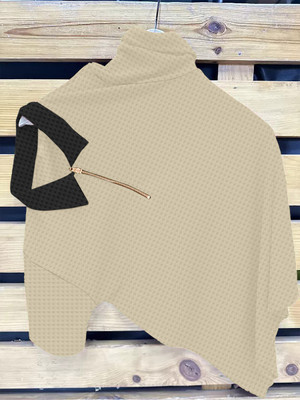 KAJARU Self Design Men Polo Neck Beige T-Shirt