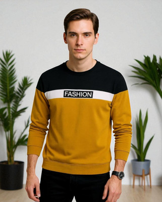 Teezler Printed Men Round Neck Yellow T-Shirt