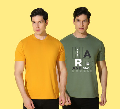 WOOSTRO Printed Men Round Neck Multicolor T-Shirt