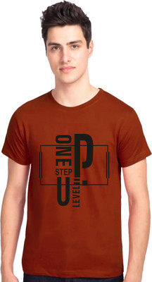 Tee town Graphic Print Men Round Neck Maroon T-Shirt