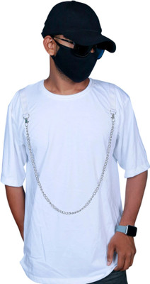 Ajworld Solid Men Round Neck White T-Shirt