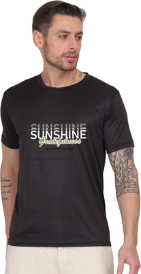 AltaModa Typography Men Round Neck Black T-Shirt