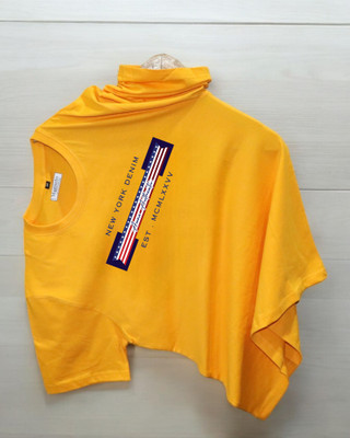 Magneto Printed Men Round Neck Yellow T-Shirt
