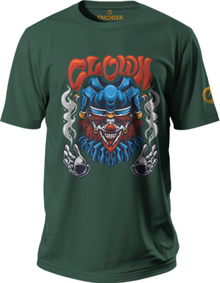 Enciger Solid Men Round Neck Green T-Shirt