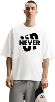 fashnobic Graphic Print Men Round Neck White T-Shirt